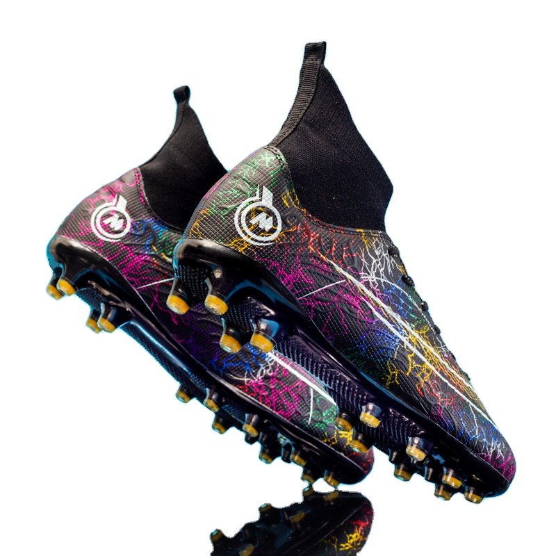 High top sockliner football shoes student football shoes FG long spikes cement TF broken spikes football shoes grass wholesale