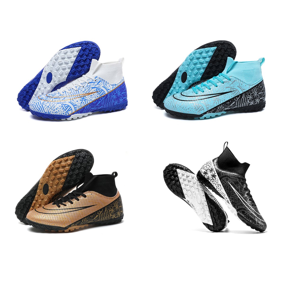 Soccer Shoes Soccer Cleats Football Cleats Professional High-Top Breathable Athletic Football Boots AG/FG
