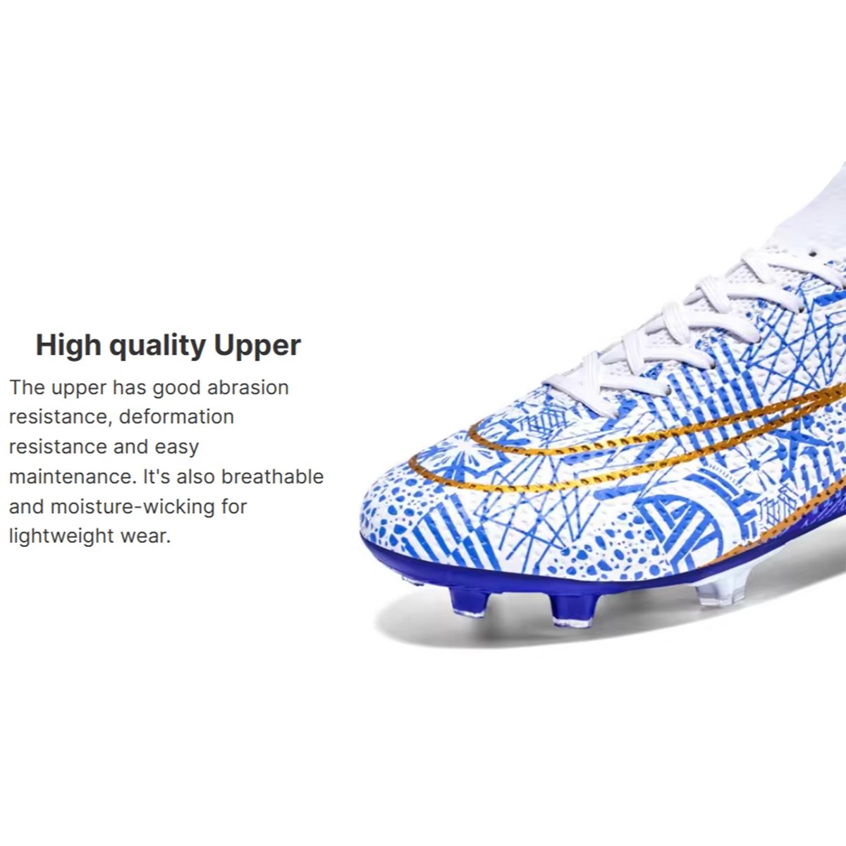 Soccer Shoes Soccer Cleats Football Cleats Professional High-Top Breathable Athletic Football Boots AG/FG