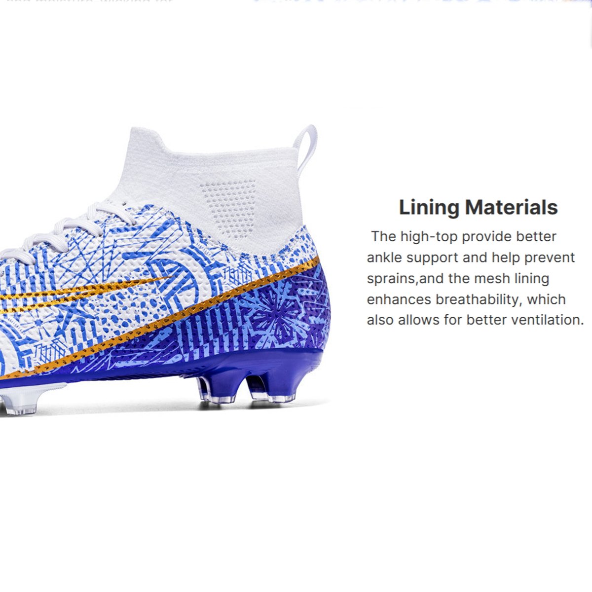 Soccer Shoes Soccer Cleats Football Cleats Professional High-Top Breathable Athletic Football Boots AG/FG