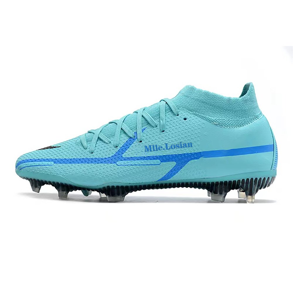 custom made soccer boots,white-blue classical soccer boots,unisex-cleats soccer boots