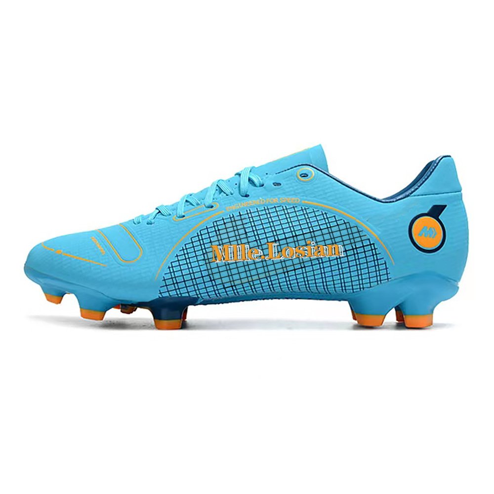 custom made soccer boots,white-blue classical soccer boots,unisex-cleats soccer boots