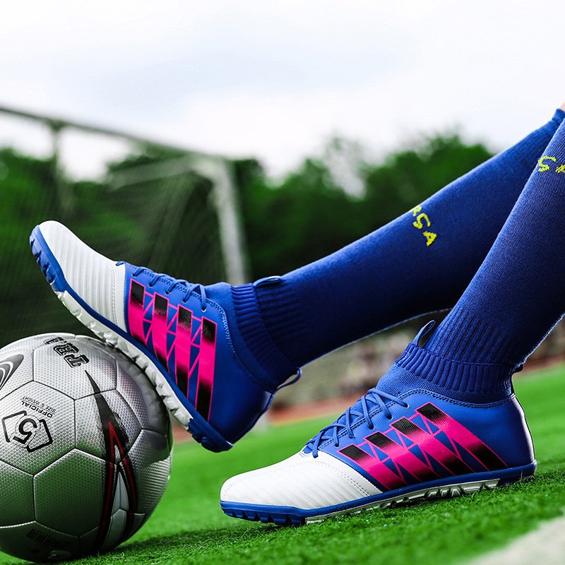 Soccer shoes high-top men's adult youth broken nails breathable training football shoes