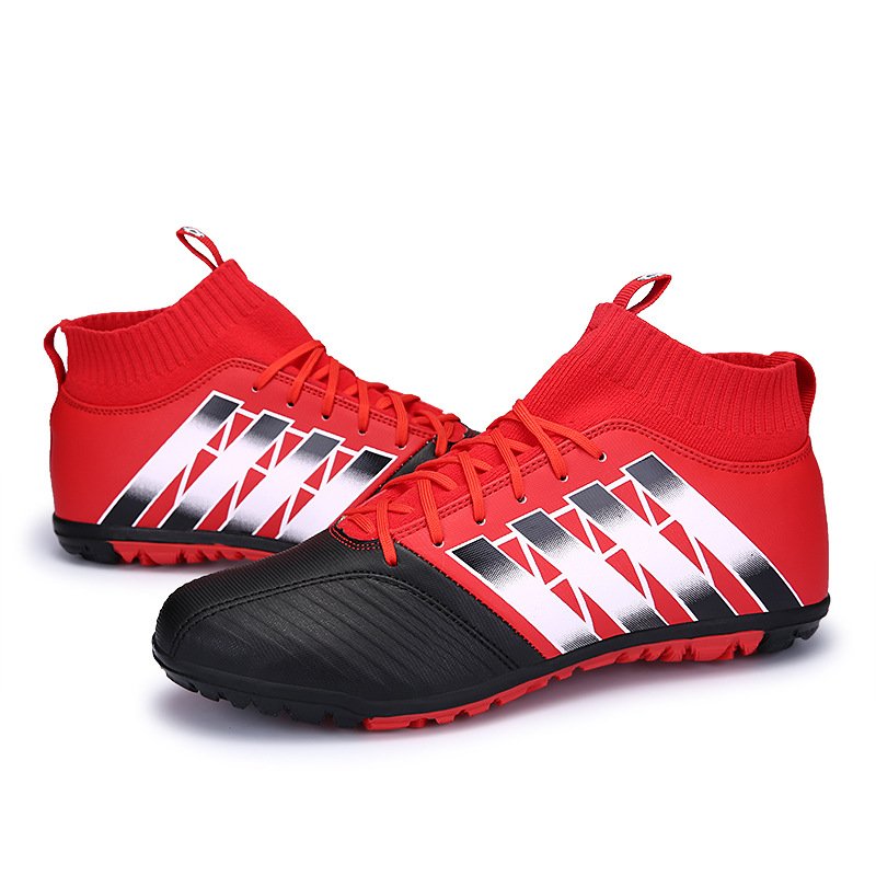 Soccer shoes high-top men's adult youth broken nails breathable training football shoes