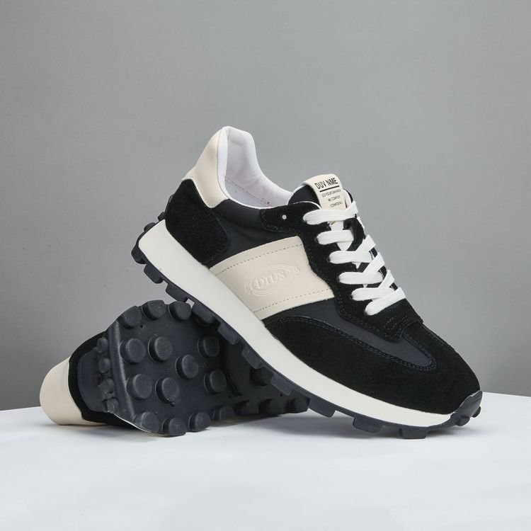 2024 autumn new men's fashion casual sports shoes soft sole increase casual skateboard shoes lace-up walking shoes