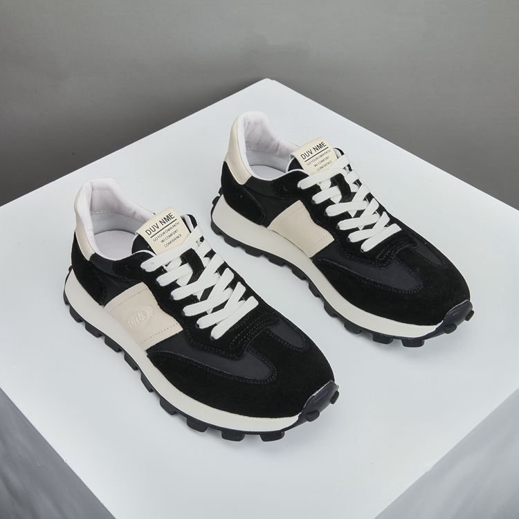 2024 autumn new men's fashion casual sports shoes soft sole increase casual skateboard shoes lace-up walking shoes