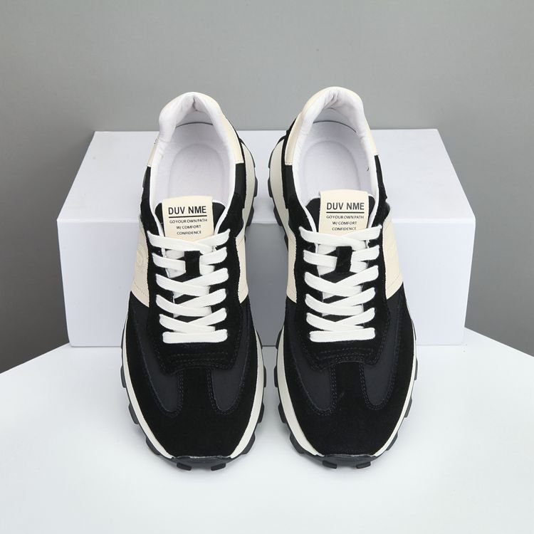 2024 autumn new men's fashion casual sports shoes soft sole increase casual skateboard shoes lace-up walking shoes