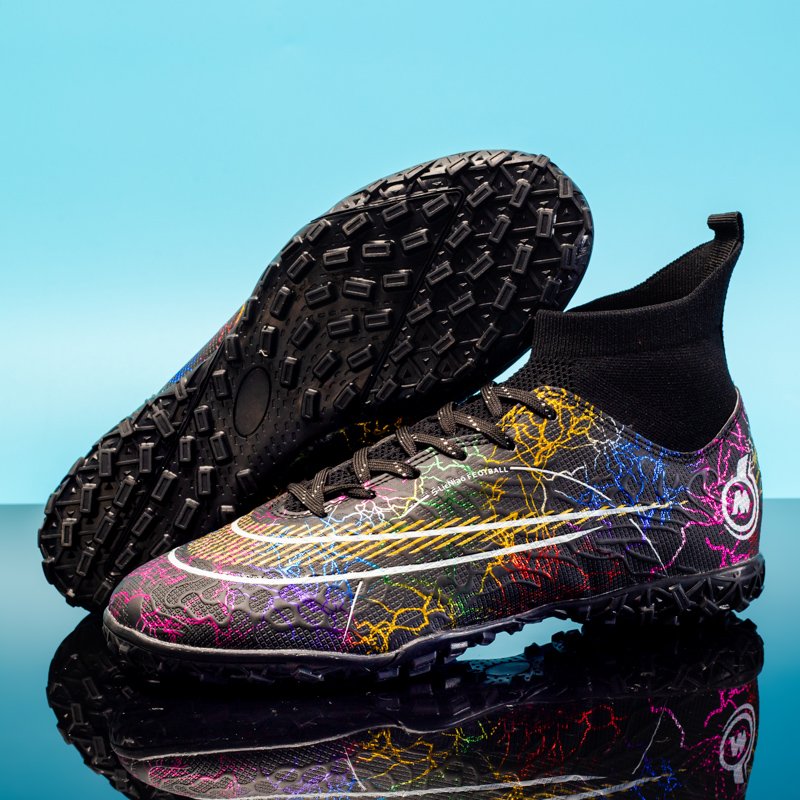 Professional Men's Soccer Boots New Fashionable Anti-Skid Indoor Turf AG Five-Person Football Shoes with Rubber Insole for Kids