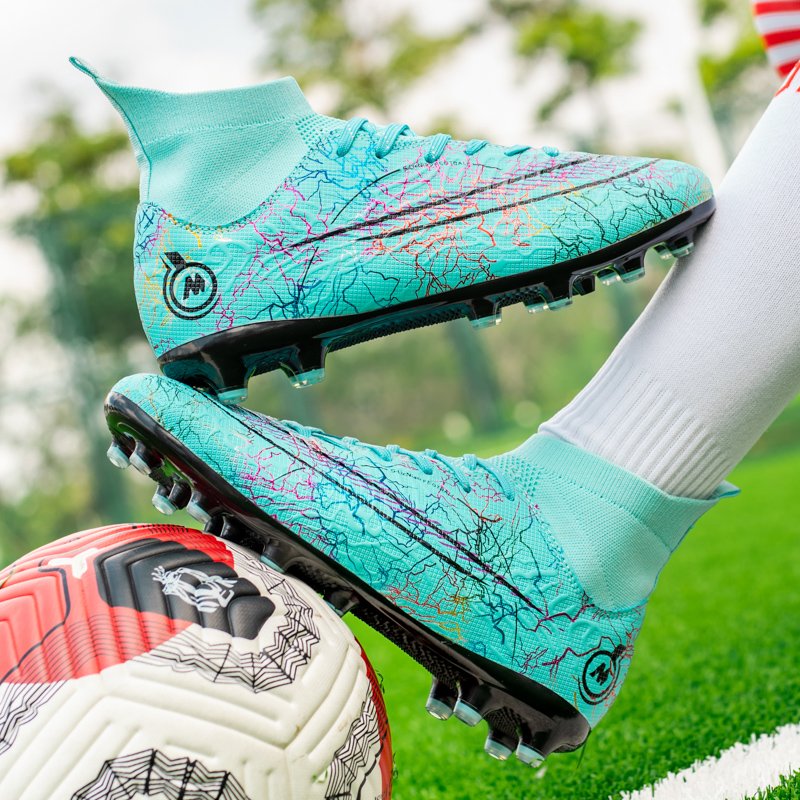 Professional Men's Soccer Boots New Fashionable Anti-Skid Indoor Turf AG Five-Person Football Shoes with Rubber Insole for Kids