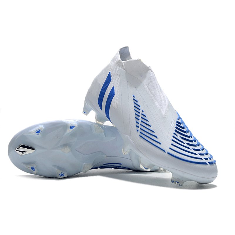 Hot Selling White Blue Predator Edge Geometric.+ FG2 Mesh Upper TPU Sole Football Boots Shoe Online Sneaker