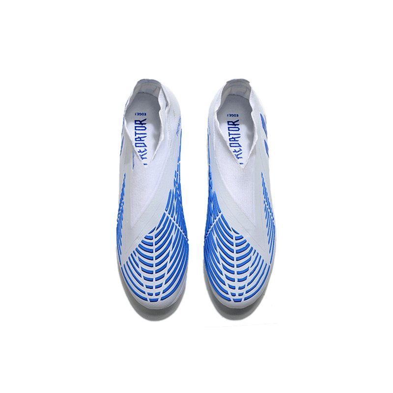 Hot Selling White Blue Predator Edge Geometric.+ FG2 Mesh Upper TPU Sole Football Boots Shoe Online Sneaker
