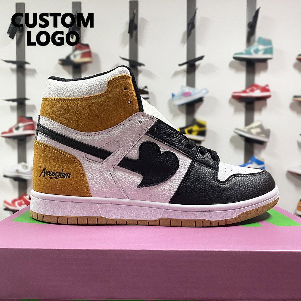Wholesale Trendy High Quality Men Women Sneakers Black Toe Leather PU for Men Cotton Fabric OEM Running Shoes