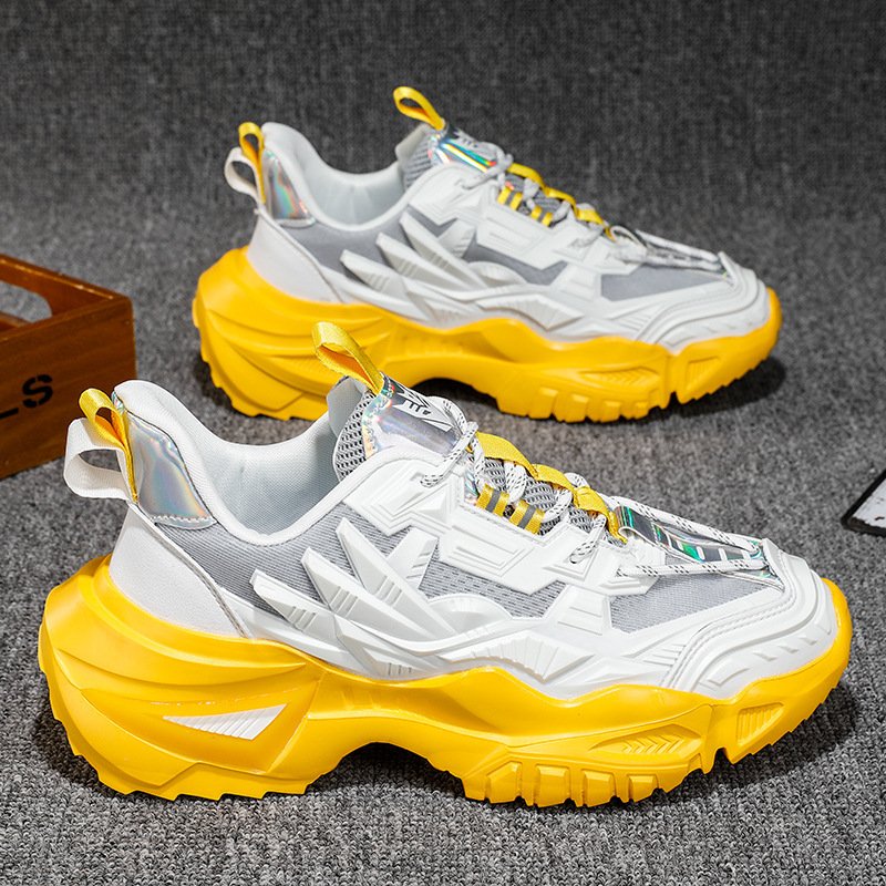 2024 autumn new men's fashion casual sports shoes soft sole increase sports skateboard shoes lace-up walking shoes