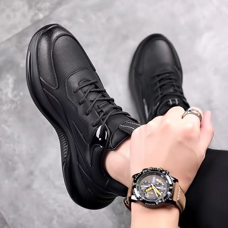 2024 autumn new men's fashion casual sports shoes soft sole increase sports skateboard shoes lace-up walking shoes