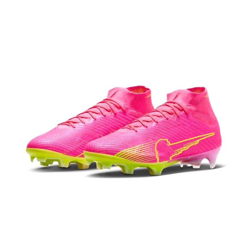 PINK 15 Full knit waterproof FG football shoe FG 35-45 shoes sport football