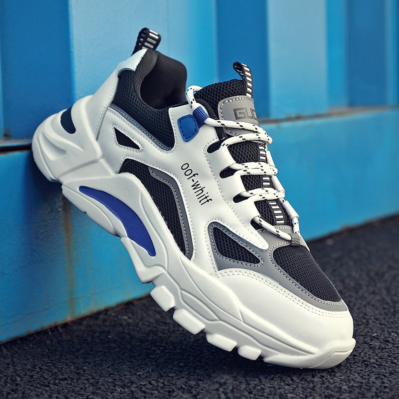 2024 new fashion men's casual sports shoes soft sole increase wear-resistant casual skateboard shoes lace-up walking shoes