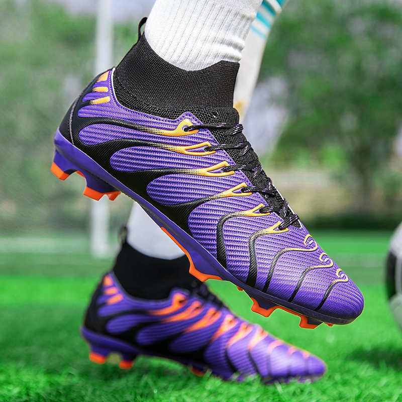 2024 New High quality Sports Fashion Sneakers Anti slip FG High top Breathable Brand Men's Women's Soccer Football shoes