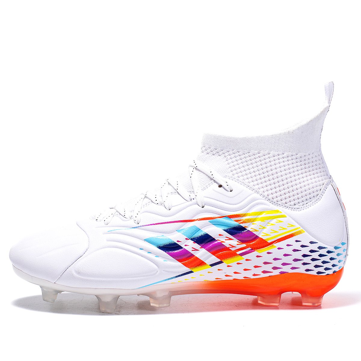 New Men's Women's Calfskin High-Top Football Sneakers Super Fiber Flying Woven Comprehensive Training Long Nail Broken Nail