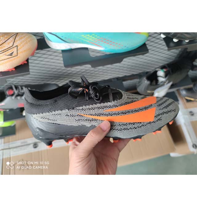 Customized new football shoes with high-quality training waterproof knitted anti slip nails FG soccer shoes
