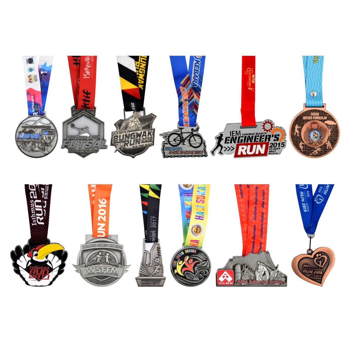 U-meking Custom Medals Sport Medal Gold Race Blank Zinc Alloy Custom Metal 3D Award Marathon Running with Ribbon for Sports