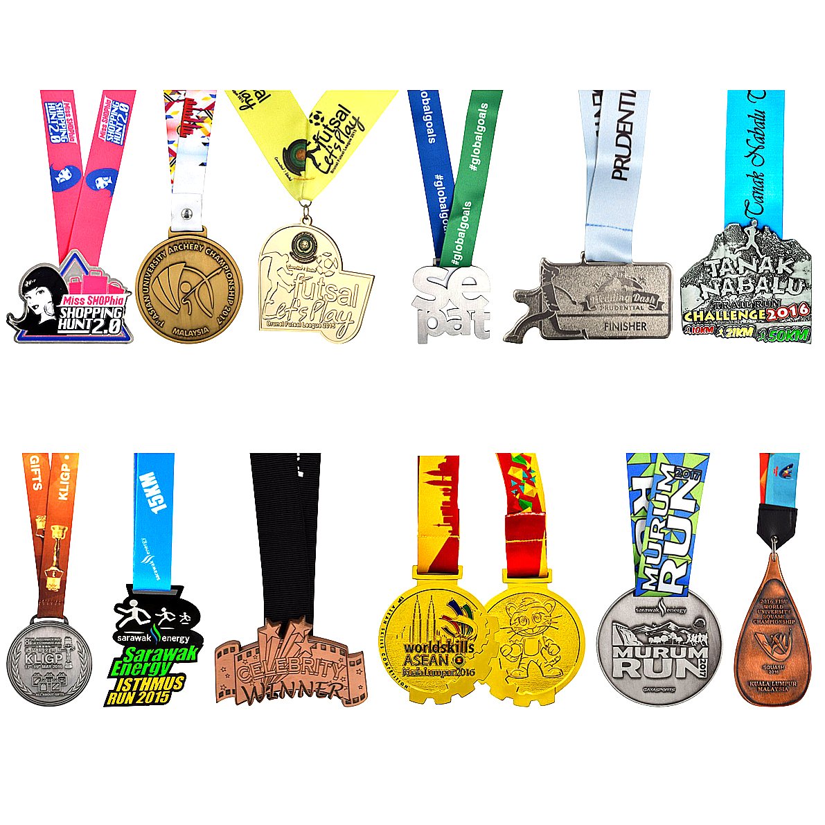 U-meking Custom Medals Sport Medal Gold Race Blank Zinc Alloy Custom Metal 3D Award Marathon Running with Ribbon for Sports