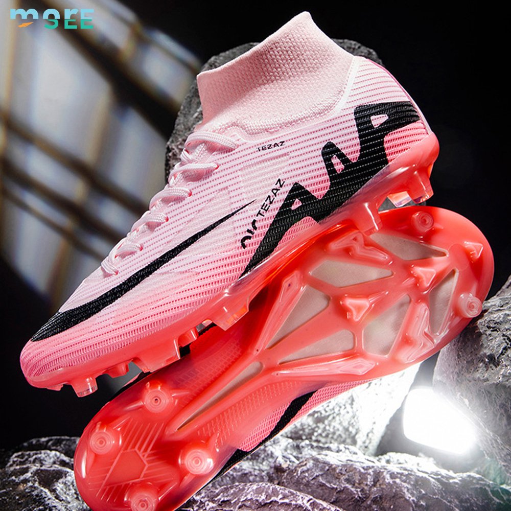 SeeMore Selection Lightweight Shock Resistant High Top Football Cleats Soccer Shoes Training Boots