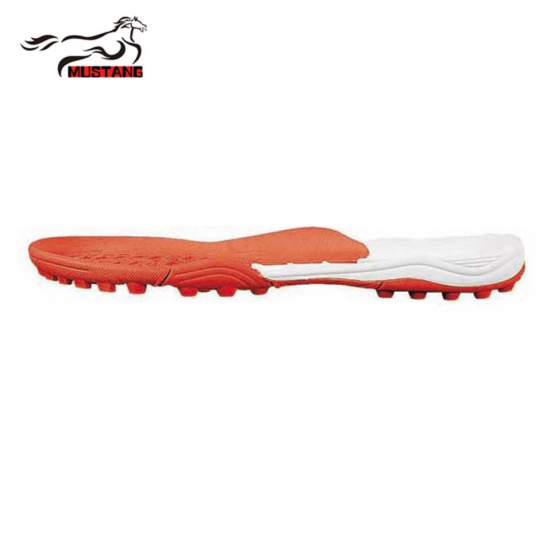 Mustang wide selection high quality red sports shoe sole natural rubber outsole soccer sole