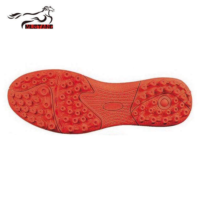 Mustang wide selection high quality red sports shoe sole natural rubber outsole soccer sole
