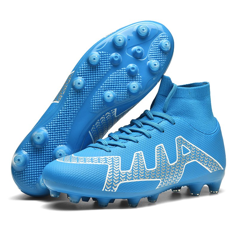 High Top Men's Spiked Football Shoes Youth Training Student Outdoor Foot Boots Sports Sepatu Bola Soccer Shoe