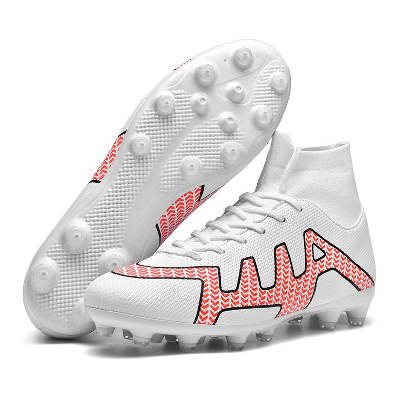 High Top Men's Spiked Football Shoes Youth Training Student Outdoor Foot Boots Sports Sepatu Bola Soccer Shoe