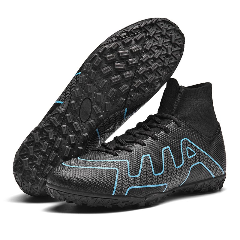 High Top Men's Spiked Football Shoes Youth Training Student Outdoor Foot Boots Sports Sepatu Bola Soccer Shoe