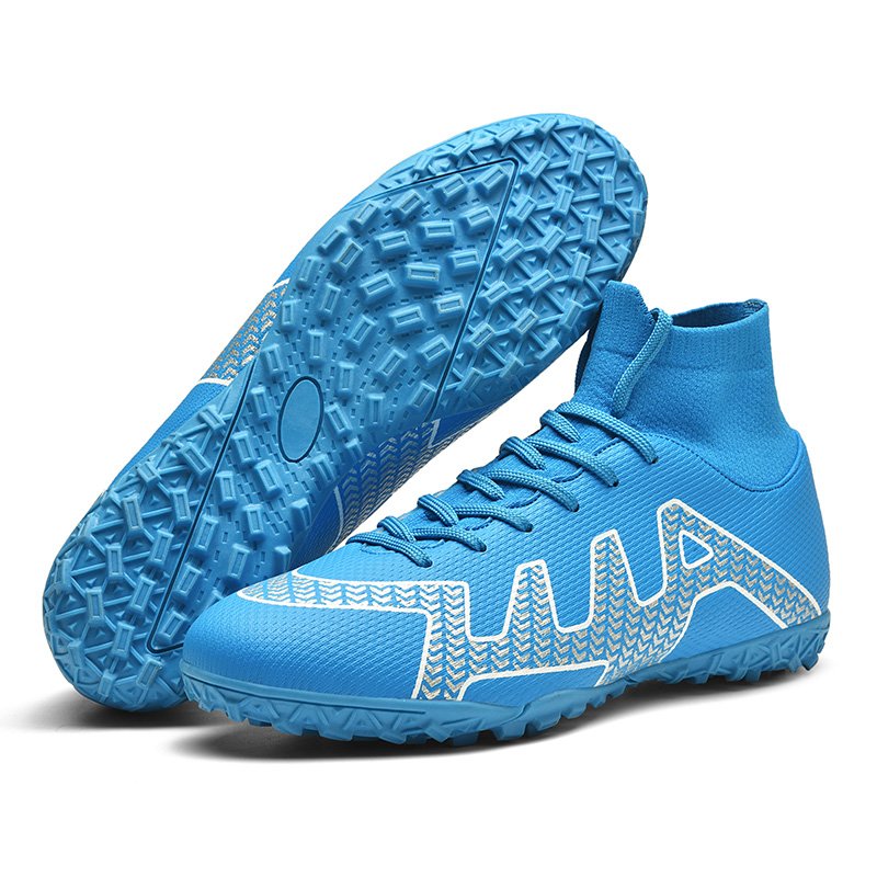 High Top Men's Spiked Football Shoes Youth Training Student Outdoor Foot Boots Sports Sepatu Bola Soccer Shoe