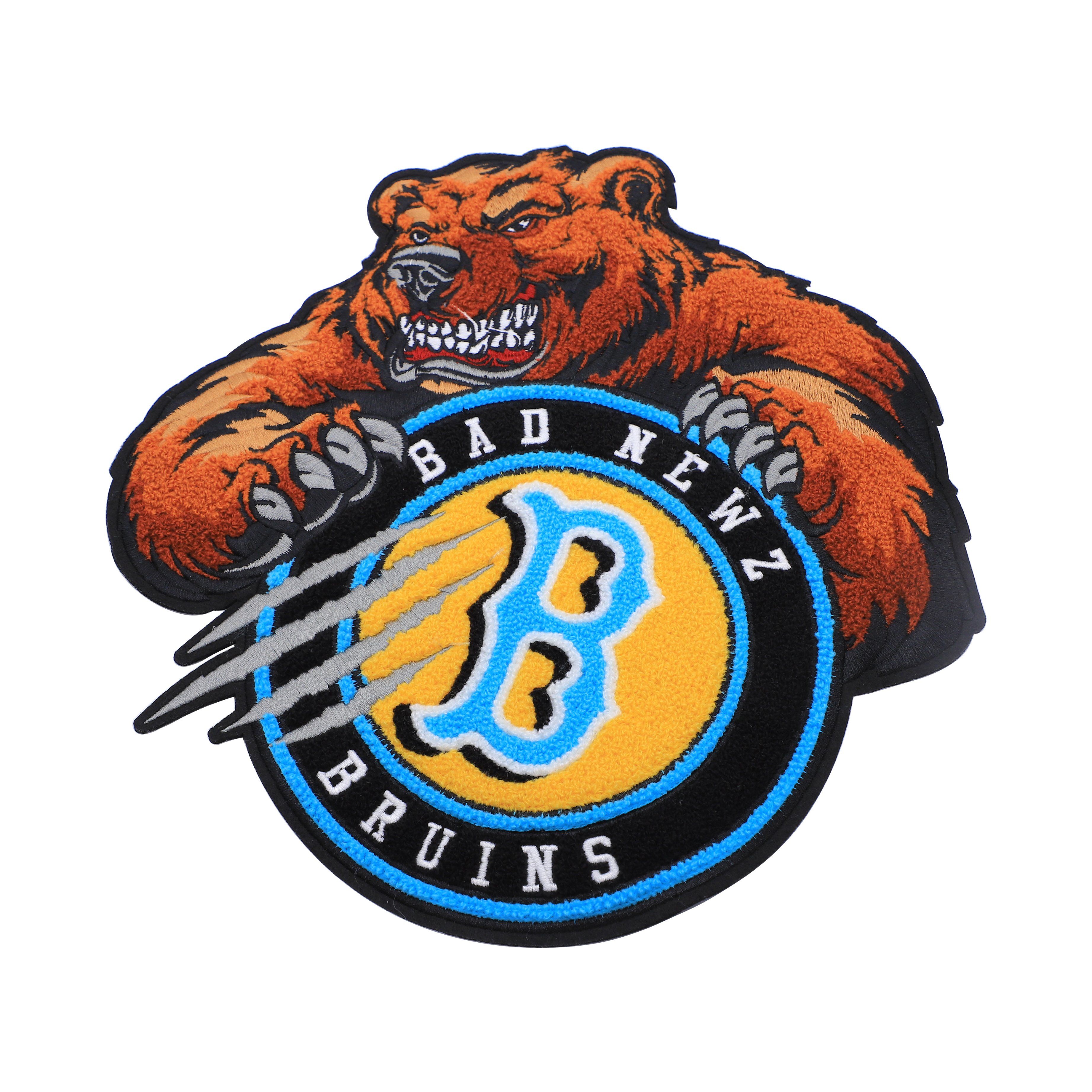 Custom Chenille Embroidery Patches with Iron-On Technique for Garments and Bags PVC Plastic Designer Logo