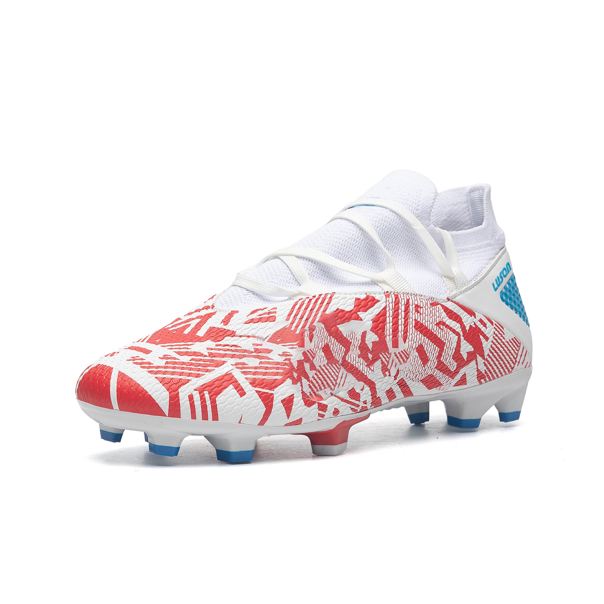 Luson Hot Sale FG Soccer Shoes Teenagers Men Grade High Ankle Football Boots Sport Training Playing Football Factory Wholesale