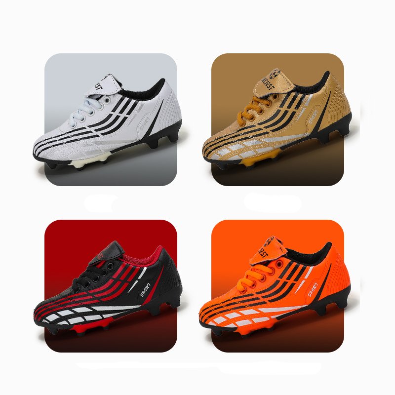 Low-top customized logo children's soccer boots for boys and girls spikes outdoor school training shoes