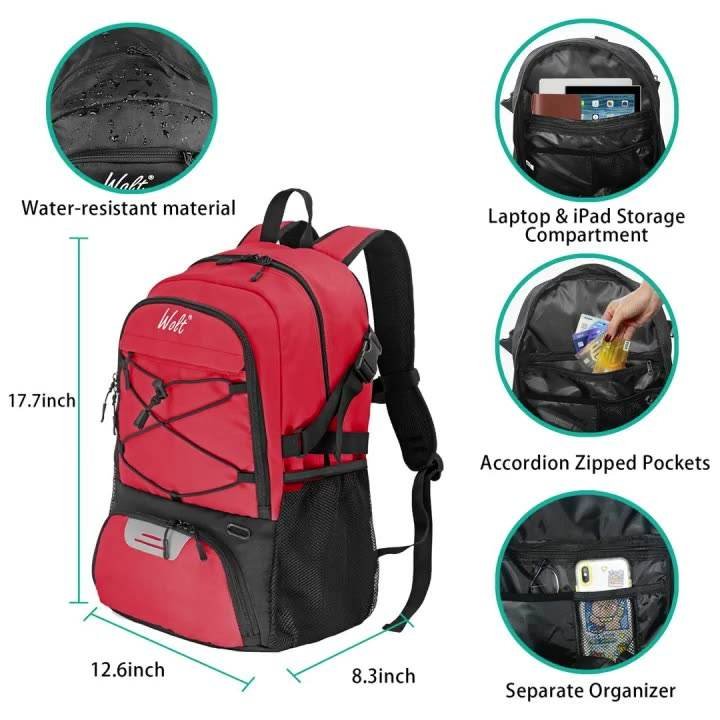 Custom Large Outdoor Athletic Backpack With Shoe Compartment For Men Women Soccer Swim Travel Sports Gym Basketball Backpack