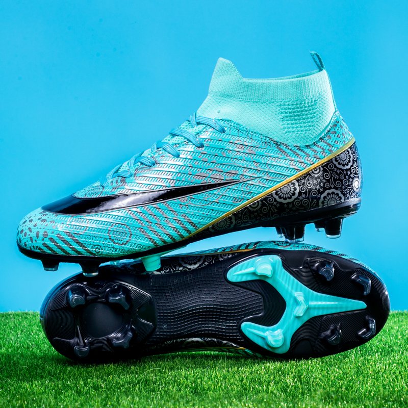 Top quality football shoes men's and women's spike TF artificial grass spike student training shoe