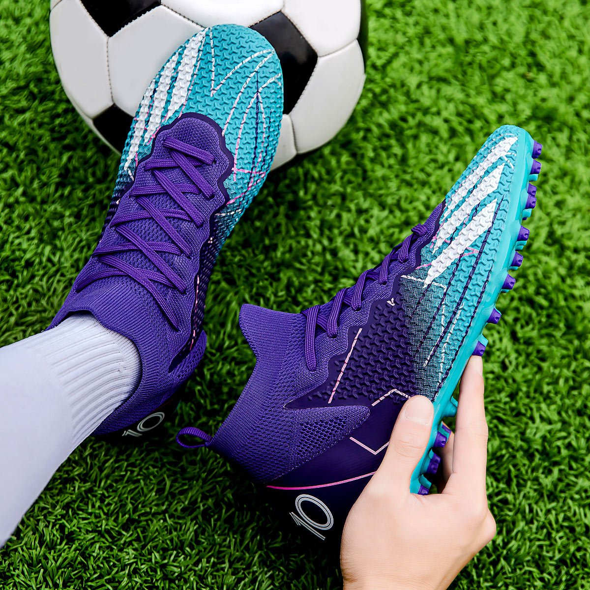 Ultra-Grip High-Top Design Men's Prodigy Football Cleats High Quality Flexible Aggressive Spikes for Soccer