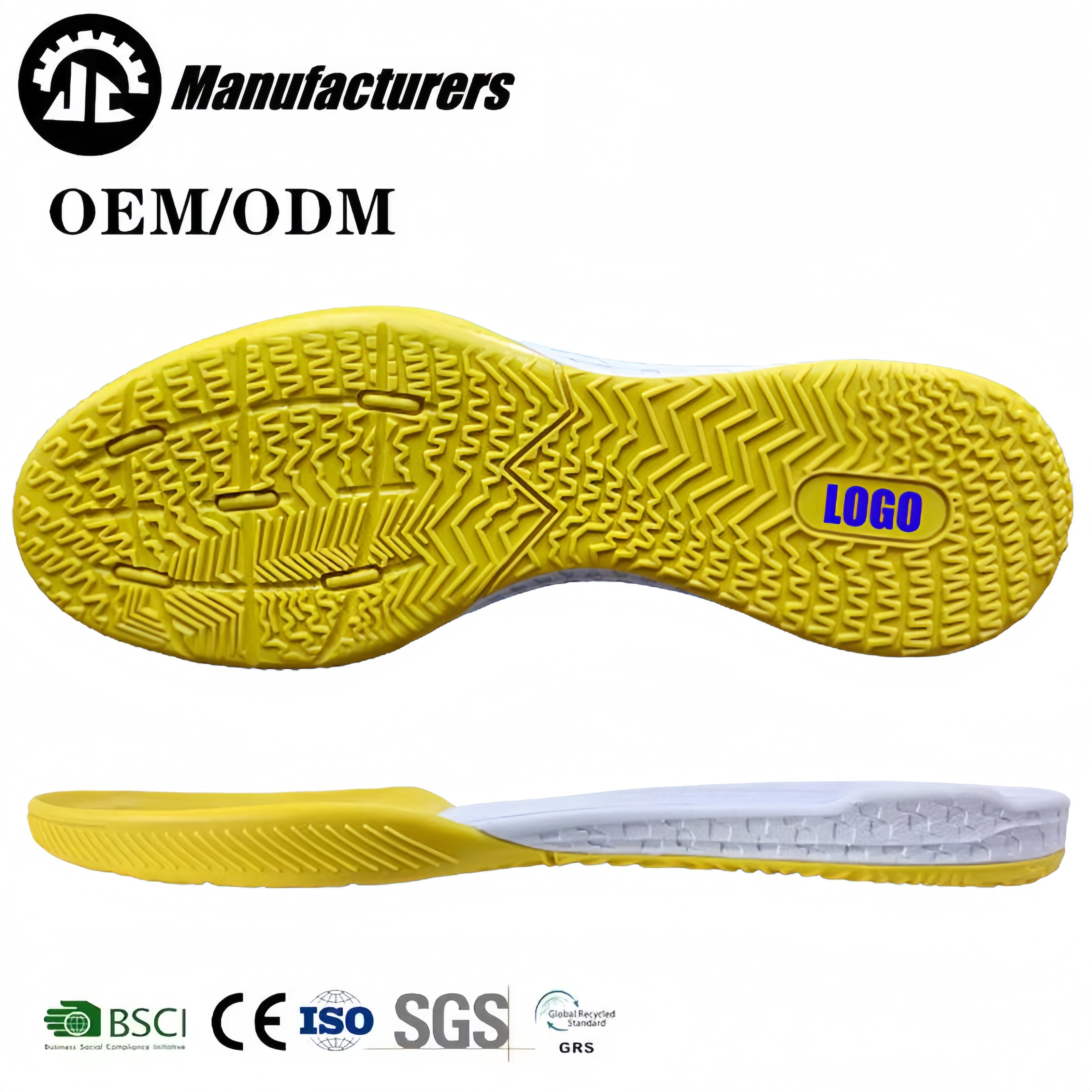 Factory Direct Sales New Man Boys Soccer Badminton Training Sport Sole Football Shoes Sole MD+Rubber Sneaker Outsole
