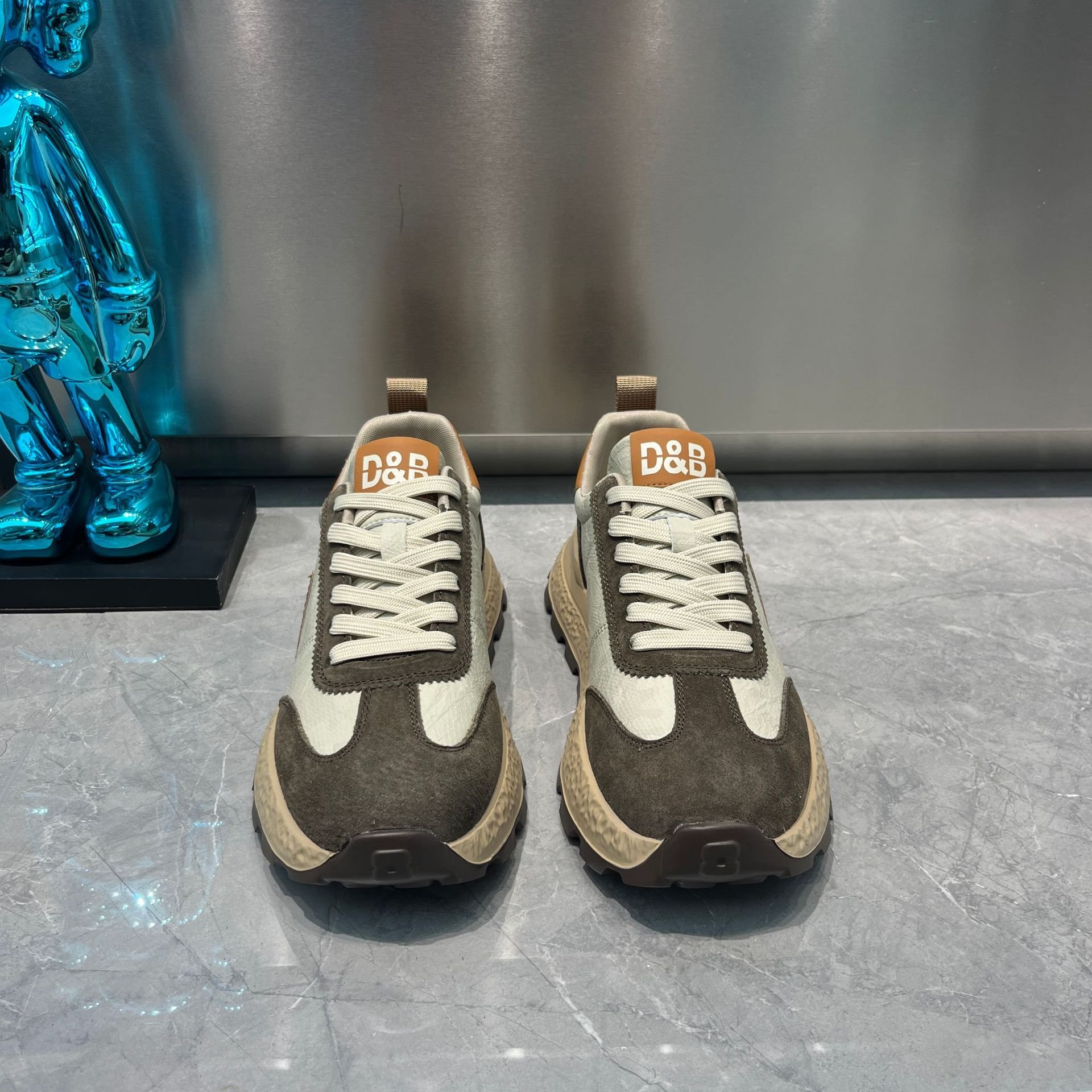 2024 autumn men's fashion new sports flats wear-resistant soft sole sports work shoes lace-up skateboard shoes