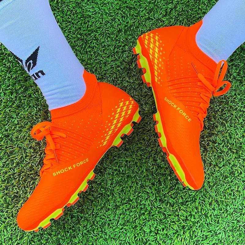 Men's Football sneaker Fieldboot Outdoor Lawn Special Long Cleats High Top Team Sports Football Boots Wear Resistance Size 37-45