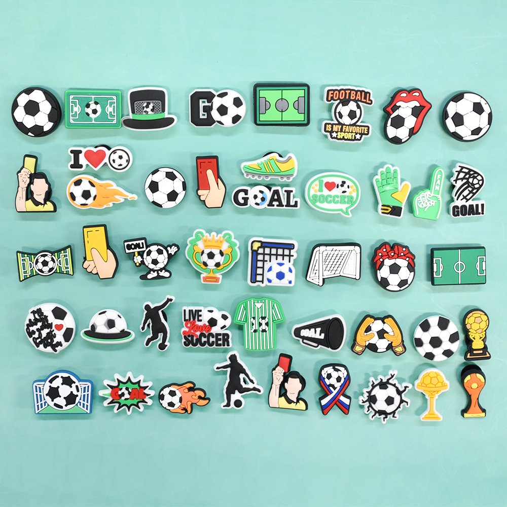 soccer team shoe charms club football shoe charms Soft Pvc footy teams soccer shoe charms for clog