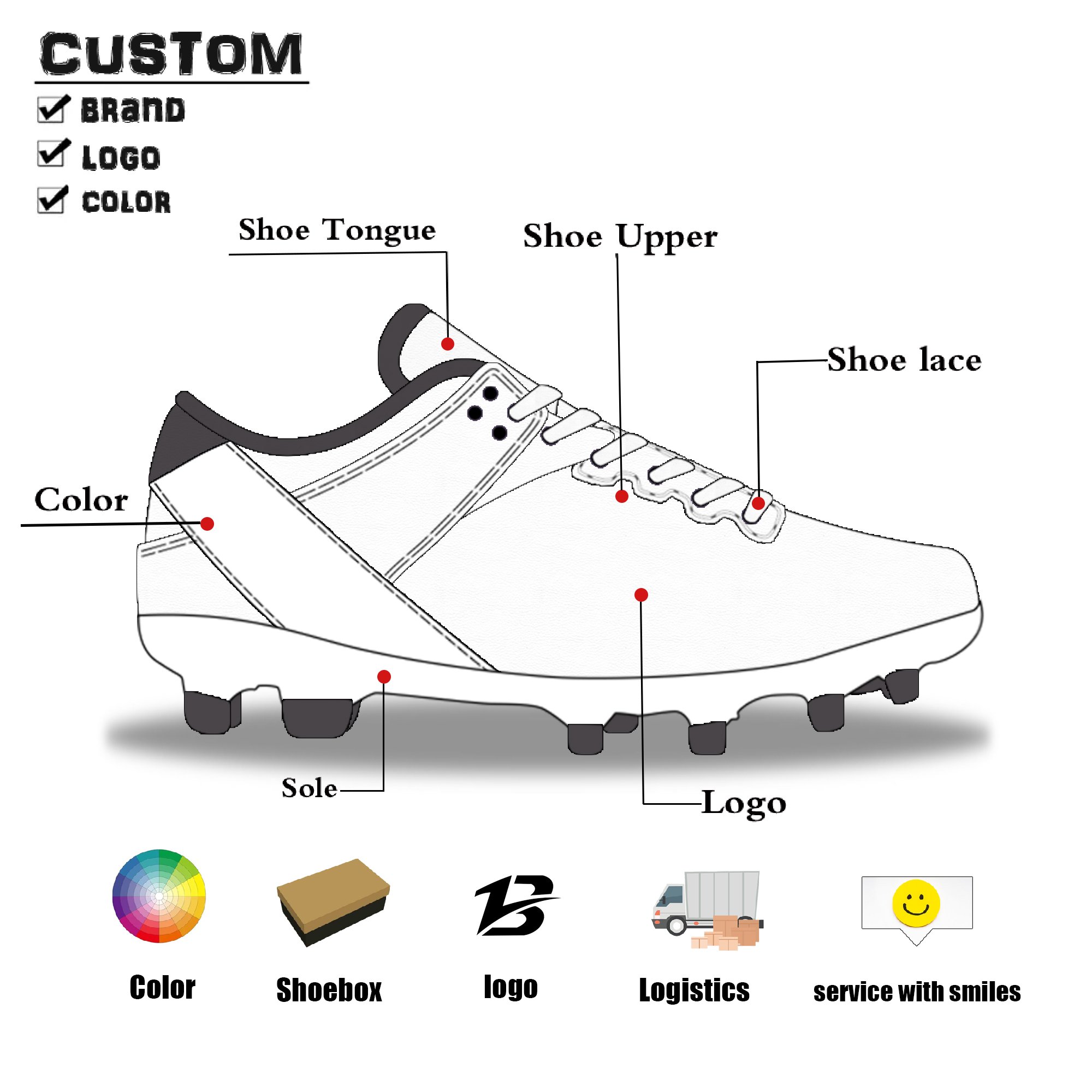 2024 Hot new style Wholesale customization New Football Boots Soccer Shoes Factory Price Customized Men's Soccer Cleats