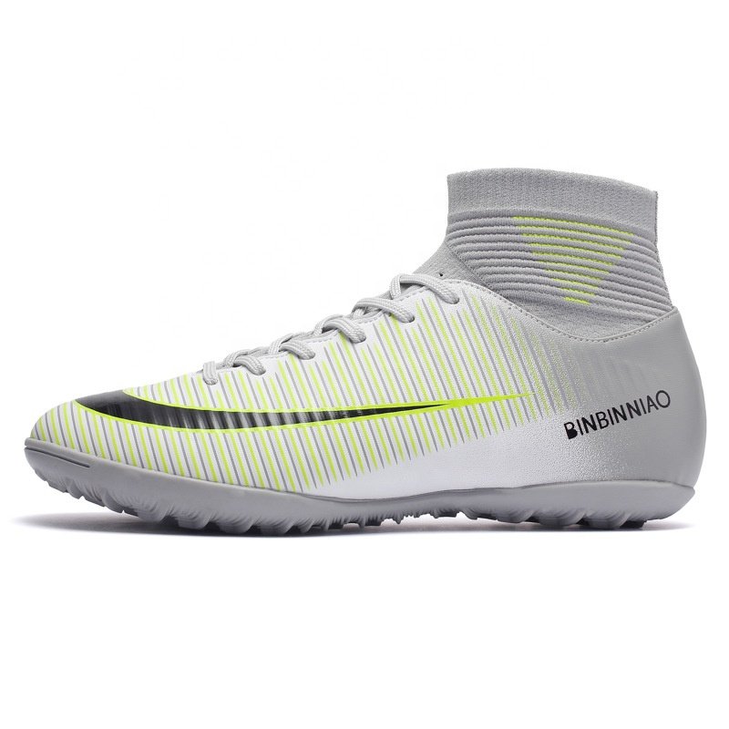 Soccer Shoes Adult Kids TF/FG High Ankle Football Boots Cleats Grass Training Men Sport Footwear Soccer Boots