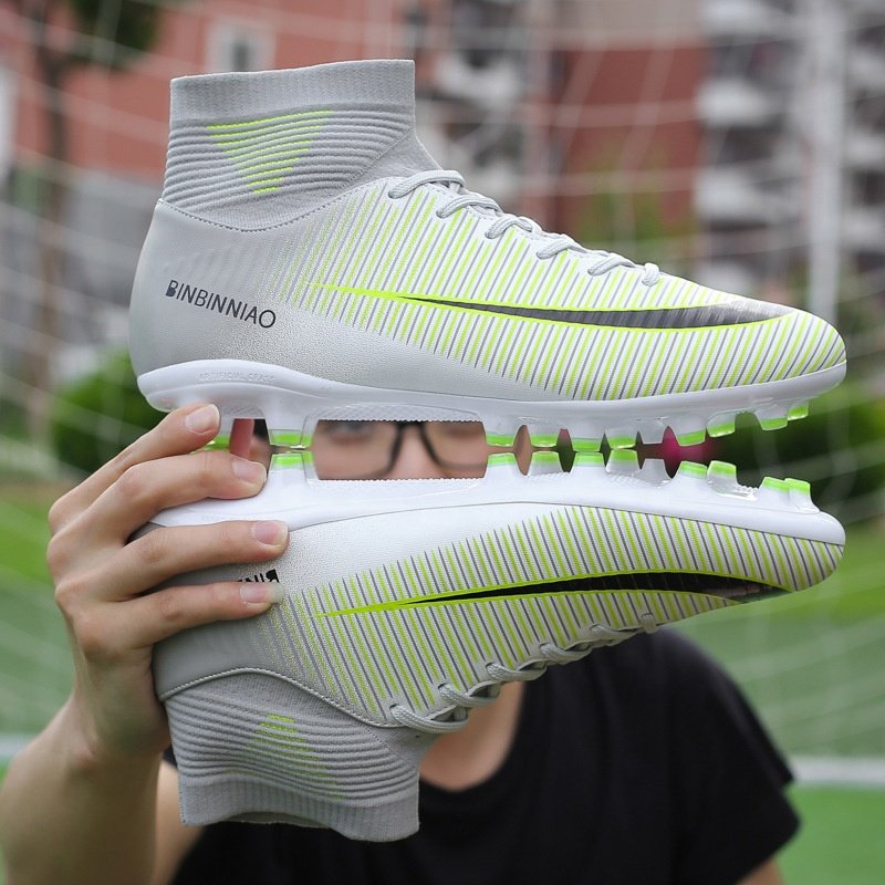 Soccer Shoes Adult Kids TF/FG High Ankle Football Boots Cleats Grass Training Men Sport Footwear Soccer Boots
