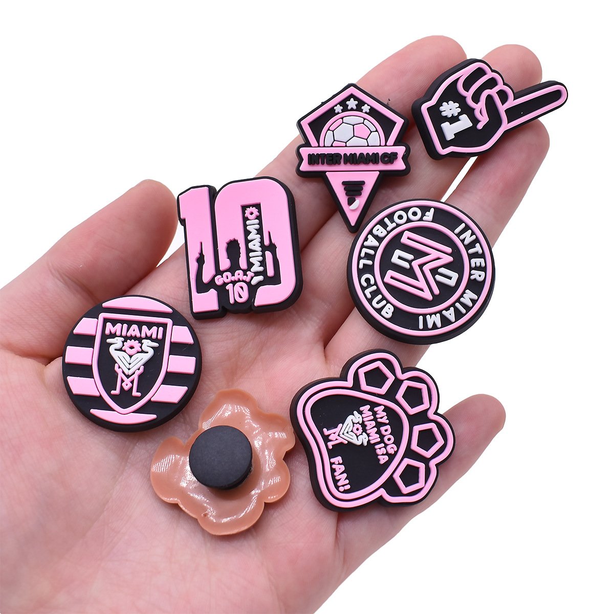 Hot selling Miami Football Team shoe charms Messi football soccer shoe charms for men gifts Hawaiian fans clog sport