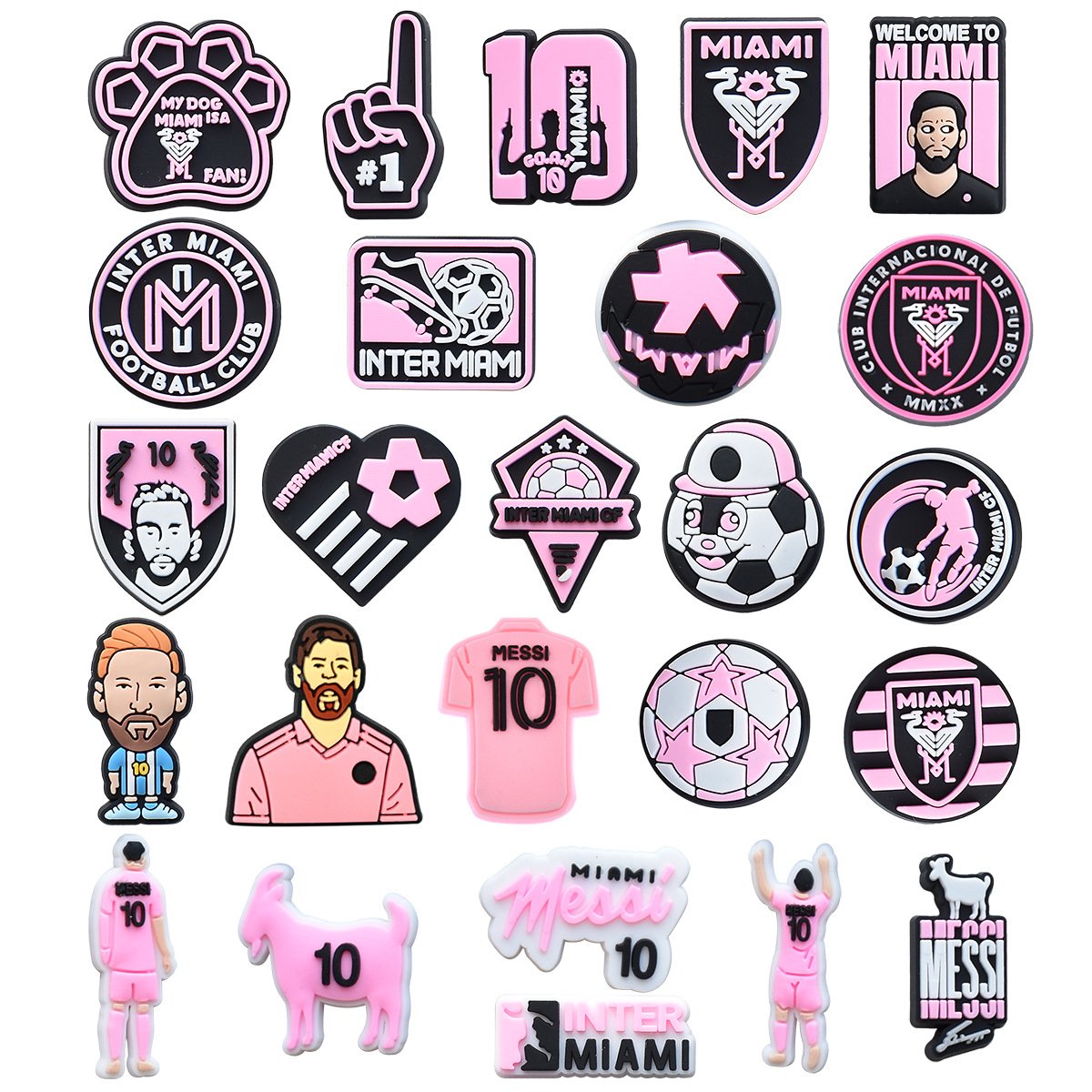 Hot selling Miami Football Team shoe charms Messi football soccer shoe charms for men gifts Hawaiian fans clog sport