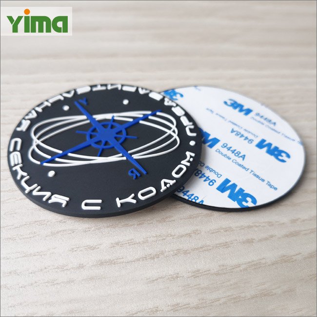 2024 Yima personalized soft rubber patch label with sticker custom logo hat 3m glue patch for clothing