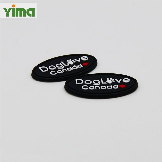 2024 Yima personalized soft rubber patch label with sticker custom logo hat 3m glue patch for clothing