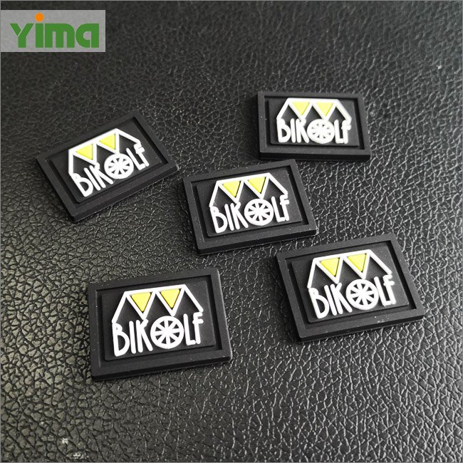 2024 Yima personalized soft rubber patch label with sticker custom logo hat 3m glue patch for clothing